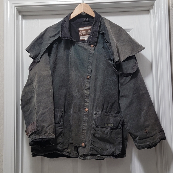 DrizaBone Jackets & Coats Driza Bone Mens Aussie Black Wax Oil Short Trench Duster Riding